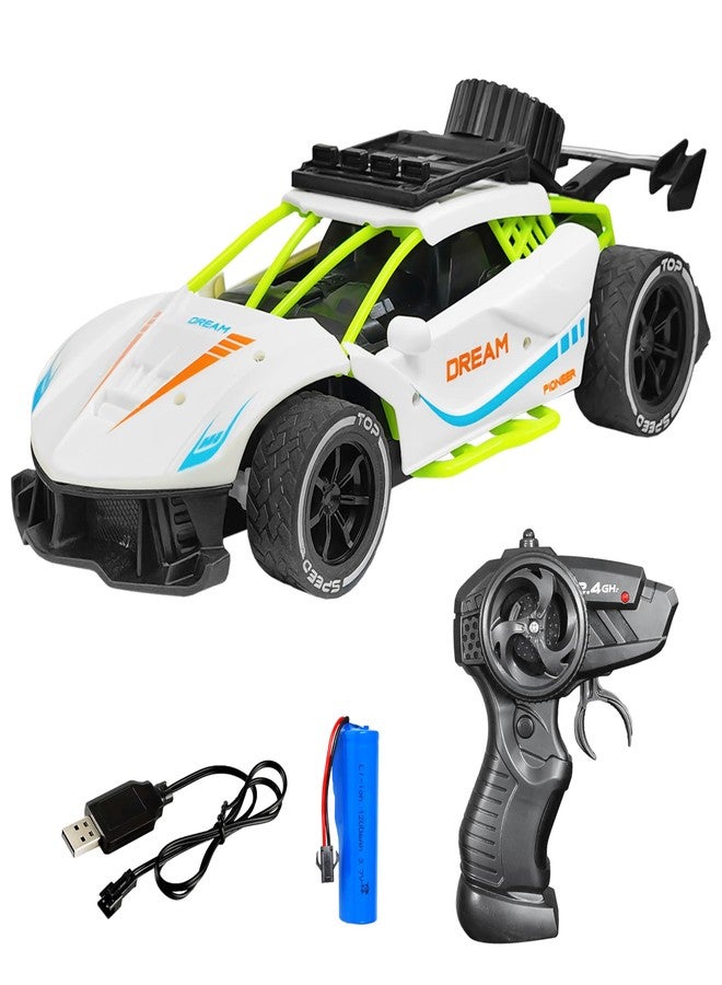 VGRASSP Rechargeable Racing Car Toy for Kids with 2.4 GHz Long Range Remote Control - 1:16 Scale Joystick RC Sports Vehicle (White) - Image 1
